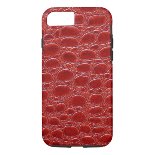 Crocodile Red Leather Look iPhone 87 Case