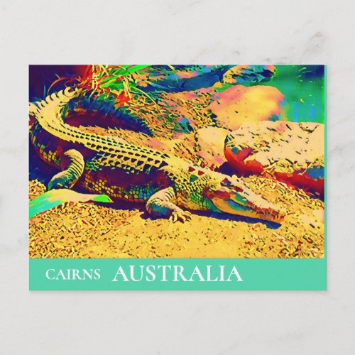 Crocodile reptile Queensland Australia travel Postcard