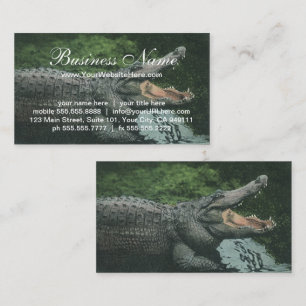 Crocodile Reptiles, Vintage Marine Animal Life Business Card