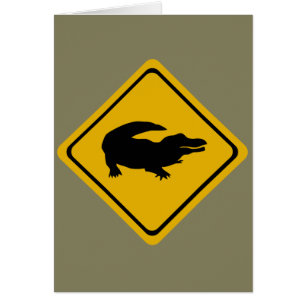 crocodile road sign