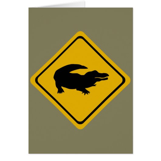 crocodile road sign cards (Front)
