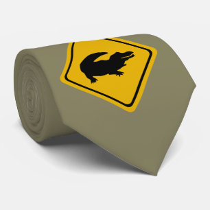 crocodile road sign tie