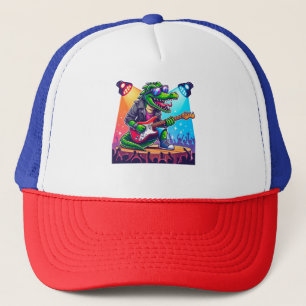 Crocodile rockstar cool art trucker hat