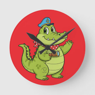 crocodile round clock
