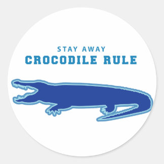 Crocodile Rule (Blue) Classic Round Sticker