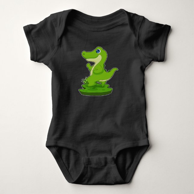 Crocodile Runner Running Sports Baby Bodysuit (Front)
