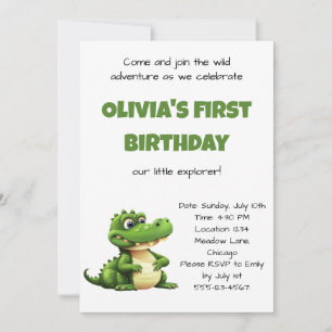 Crocodile Safari Fun Invitation