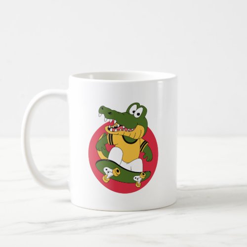 crocodile Skating funny skateboarding gift Coffee Mug