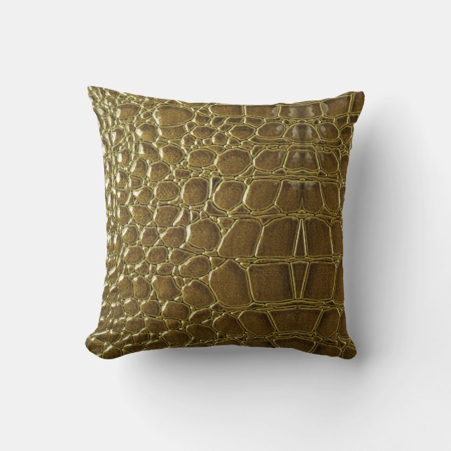 Crocodile Skin: Closeup Texture Detail Throw Pillow (Front)