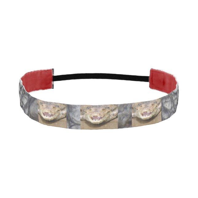 Crocodile Skin Image and Alligators Headband (Front)