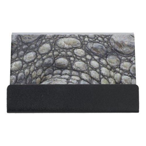 Crocodile Skin Image Business Card Holder