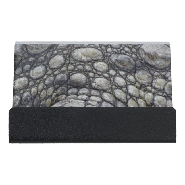Crocodile Skin Image Business Card Holder (Front)