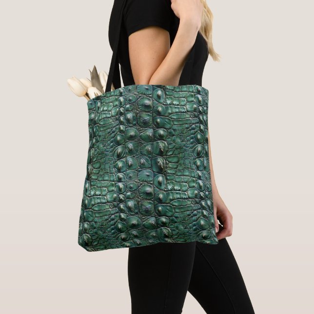 Crocodile Skin Pattern Tote Bag (Close Up)