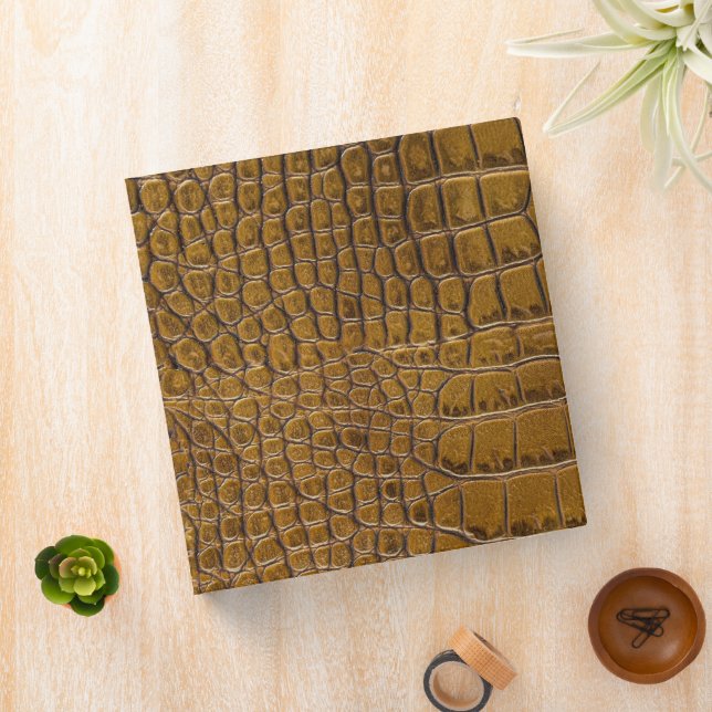 Crocodile Skin Texture Animal Leather Pattern 3 Ring Binder (In Situ)
