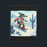 Crocodile Snowboarding In Jacket  Fleece Blanket<br><div class="desc">Crocodile Snowboarding In Jacket</div>