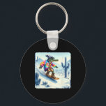 Crocodile Snowboarding In Jacket  Keychain<br><div class="desc">Crocodile Snowboarding In Jacket</div>