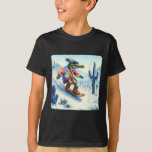 Crocodile Snowboarding In Jacket  T-Shirt<br><div class="desc">Crocodile Snowboarding In Jacket</div>