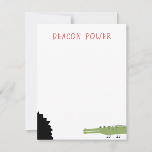 Crocodile Stationery Note Card