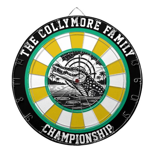 Crocodile Target Lake Artwork Dart Board (Front)