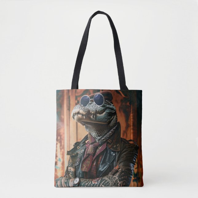 Crocodile Tattooed Urban Looking Boss  Tote Bag (Front)