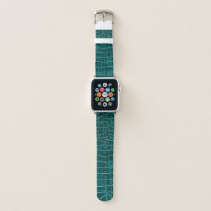 Crocodile Teal Faux Leather Pattern Apple Watch Band