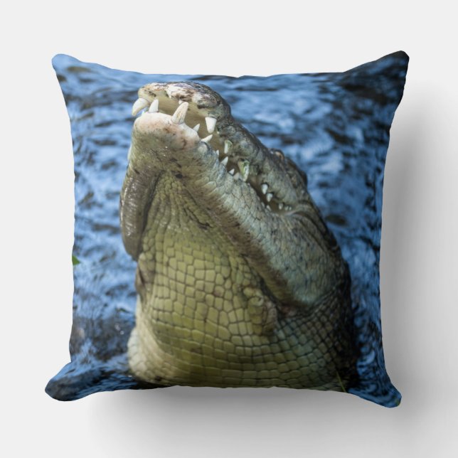 Crocodile Teeth Water Throw Pillow (Front)