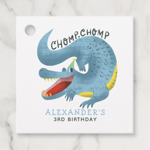 Crocodile Theme Birthday Party Blue Favor Tags