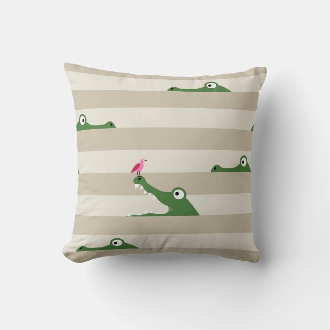 Crocodile Throw Pillow (Front)