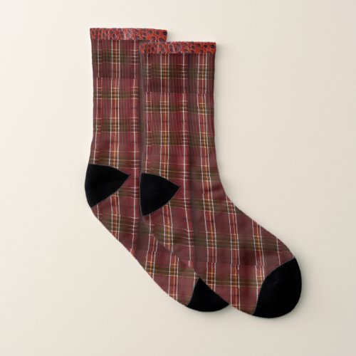 Crocodile Totem Red Cedar Tartan Socks