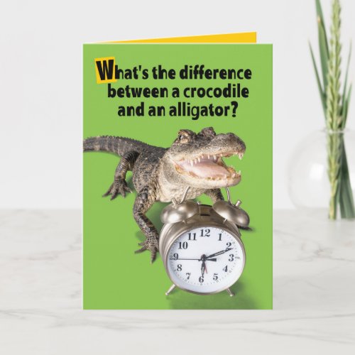 Crocodile Verses Alligator Riddle See You Soon Card