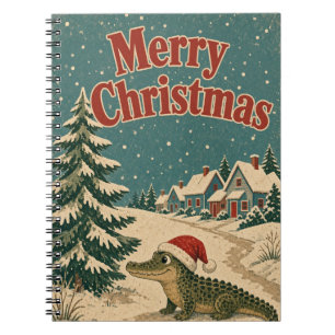 Crocodile Village Path Animal Christmas Notebook