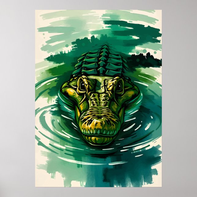 Crocodile Watch – Predator in the Swamp Poster (Front)