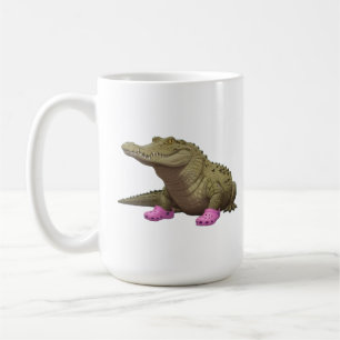Crocodile wearing croc shoes  coffee mug