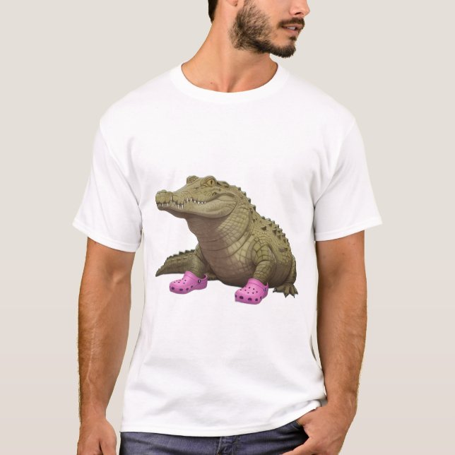 Crocodile wearing croc shoes  T-Shirt (Front)