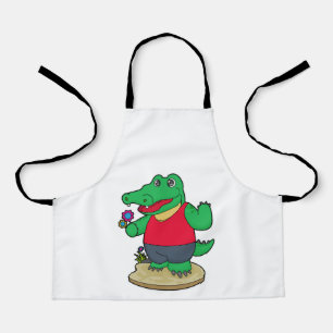 Crocodile with Flowers Apron