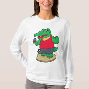 Crocodile with Flowers T-Shirt