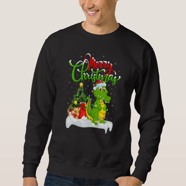 Crocodile  Xmas Decorations Santa Crocodile Christ Sweatshirt (Front)