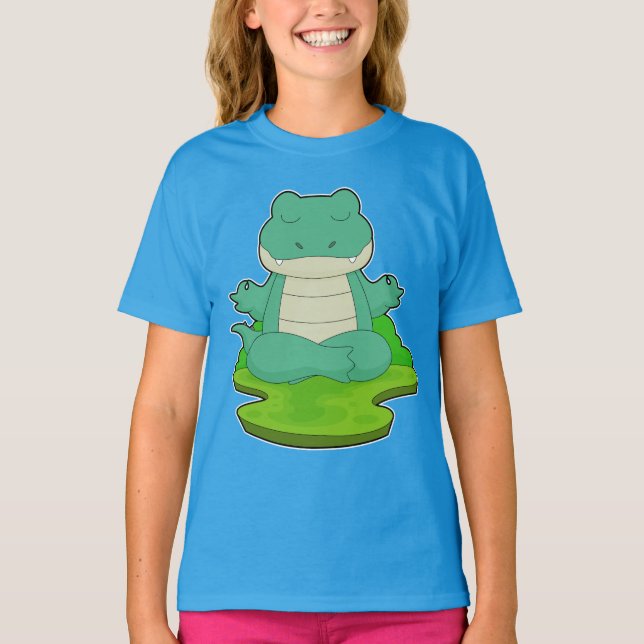 Crocodile Yoga Fitness Meditation T-Shirt (Front)