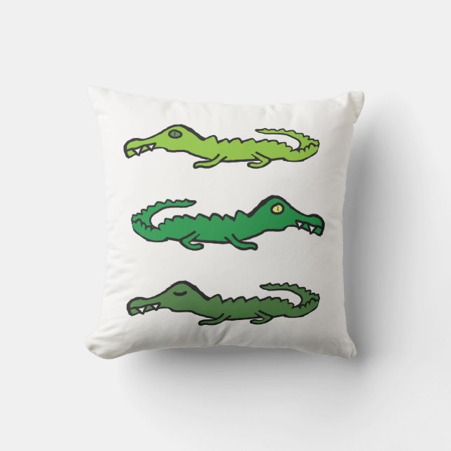 Crocodiles and Alligators Throw Pillow (Front)