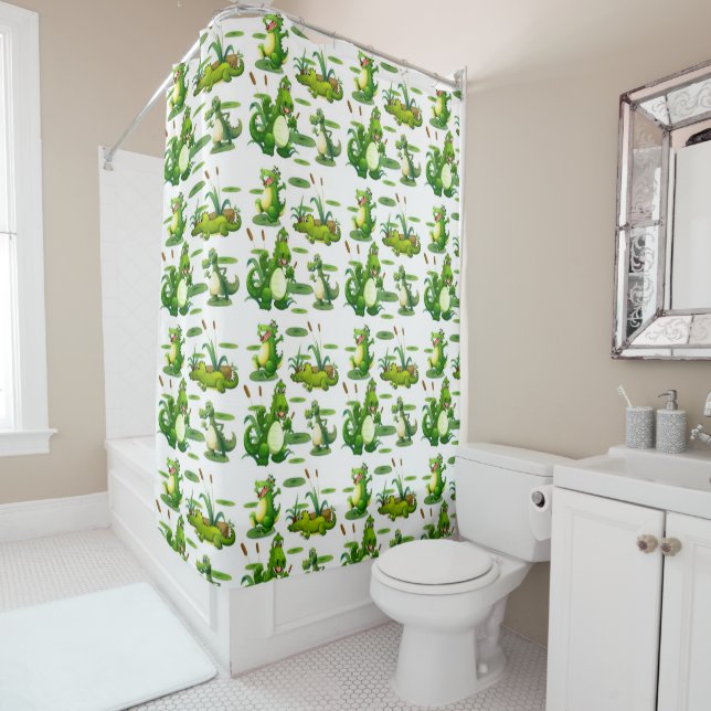 Crocodiles In The Pond Shower Curtain (In Situ)