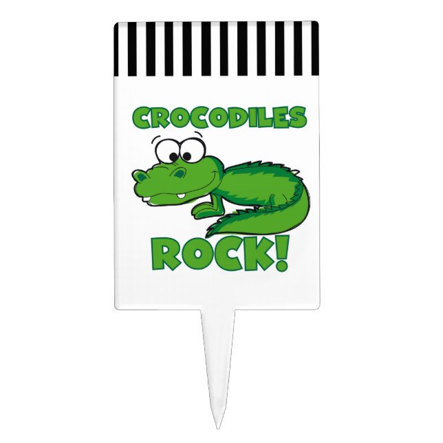 Crocodiles Rock Cake Topper (Front)