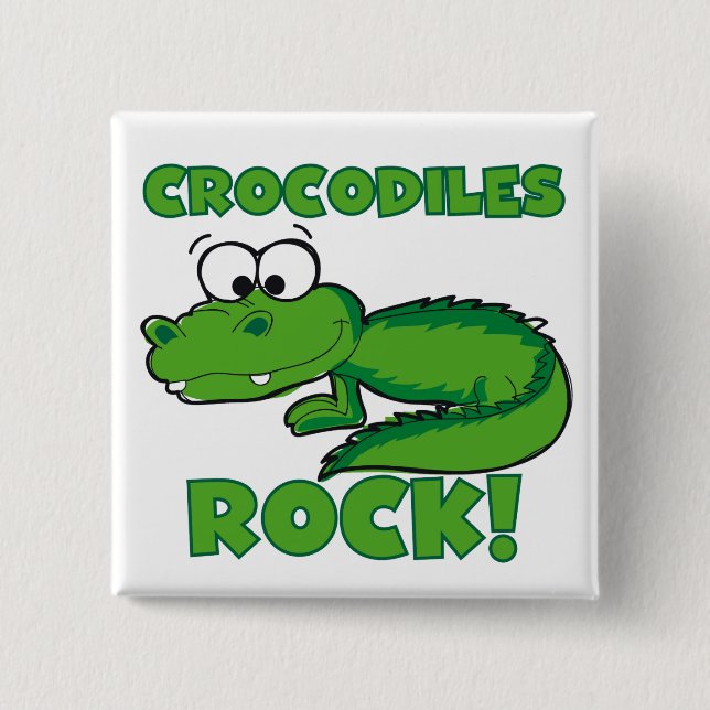 Crocodiles Rock Pinback Button (Front)