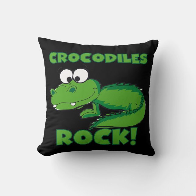 Crocodiles Rock Throw Pillow (Front)