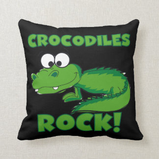 Crocodiles Rock Throw Pillow