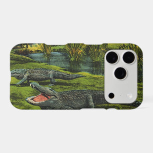 Crocodiles, Vintage Marine Life Reptiles Animals iPhone 17 Pro Case