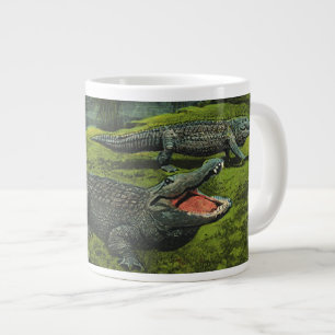 Crocodiles, Vintage Marine Life Reptiles Animals Giant Coffee Mug
