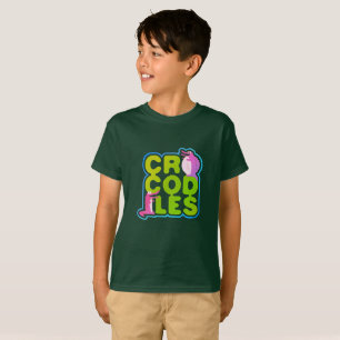 Crocodiles with two happy crocs - green letters T-Shirt