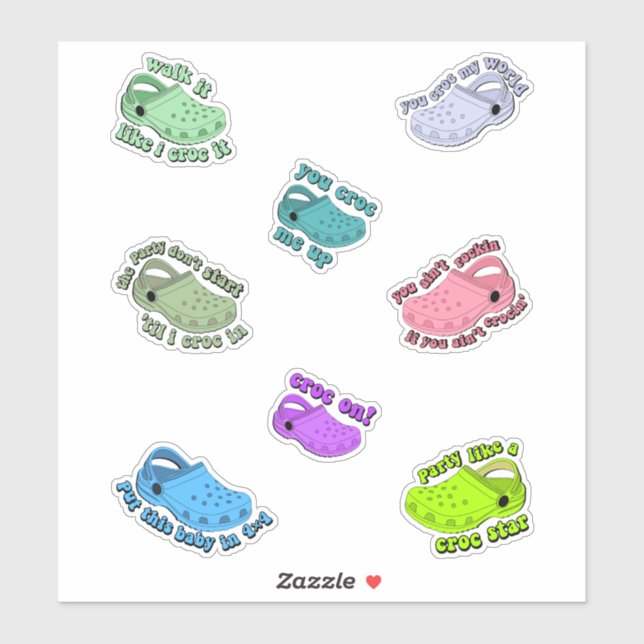  crocs quotes funny stickerspack  sticker (Sheet)