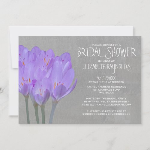 Crocus Bridal Shower Invitations