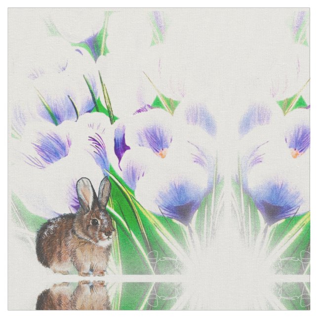 Crocus Bunny Fabric (Close Up)